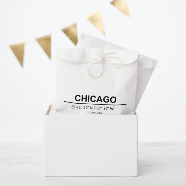 Sachets En Papier Coordonnées Chicago (Fête)