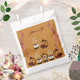 Sachets En Papier Coupe de théière Brown de boue de terre après-midi