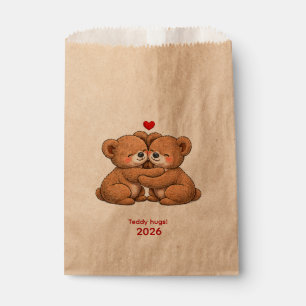 Sachets En Papier Couple de nounours mignons amoureux - Style brodé