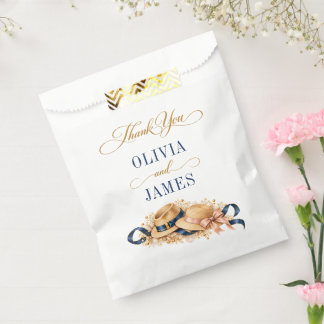 Sachets En Papier Couple Mûr Second Mariage Navy Or