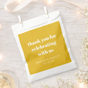 Sachets En Papier Couples Jaunes Personnalisés Cute Merci de douche