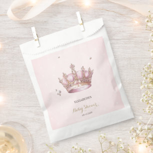 Sachets En Papier Couronne de Petite Princesse Perles Points Bébé Na