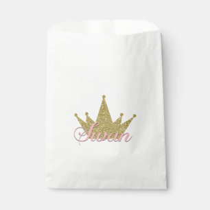 Sachets En Papier Couronne de princesse cygne paillettes or fête d'a