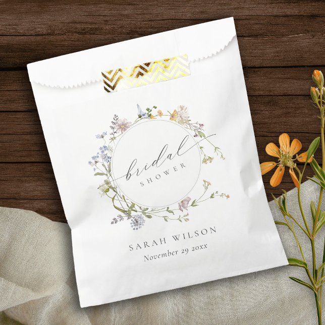 Sachets En Papier Couronne florale de prairie rustique mignonne pour (Créateur téléchargé)
