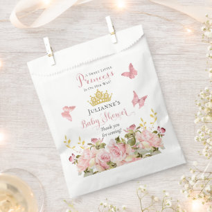 Sachets En Papier Couronne   Papillons Floral Princess Baby shower