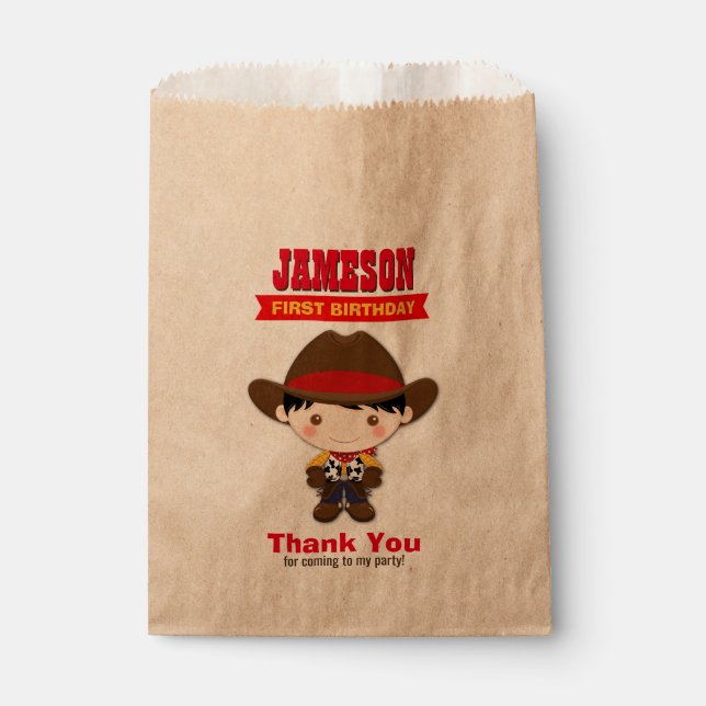 Sachets En Papier Cowboy Ouest Vieux Ouest Anniversaire (Devant)