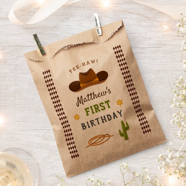 Sachets En Papier Cowboy Party Saloon Wild West Western Boy Annivers (Coupé)