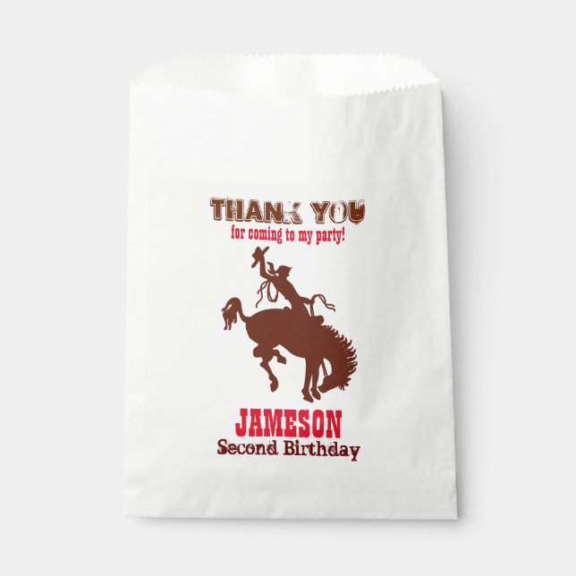 Sachets En Papier Cowboy Western Old West Baby shower d'anniversaire (Devant)