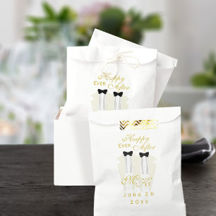 Sachets En Papier Cravate noire Tuxedo Monogramme Salle Mariage Fave