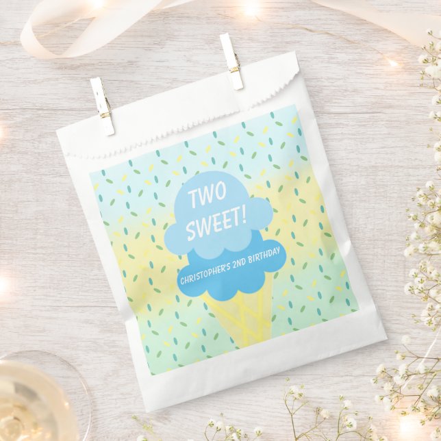 Sachets En Papier Crème de glace 2ème anniversaire (Coupé)