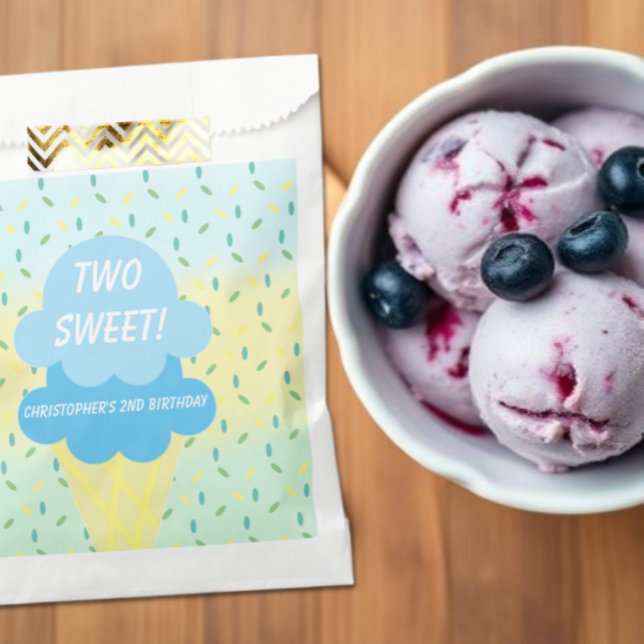 Sachets En Papier Crème de glace 2ème anniversaire (Créateur téléchargé)