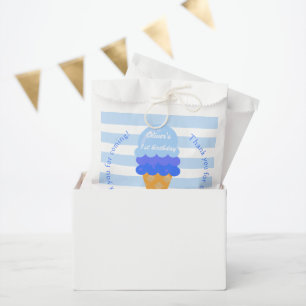 Sachets En Papier Crème glacée sucrée 1er anniversaire garçon bleu