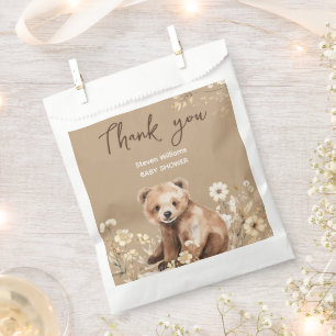 Sachets En Papier Cuire ours aquarelle garçon baby shower invitation