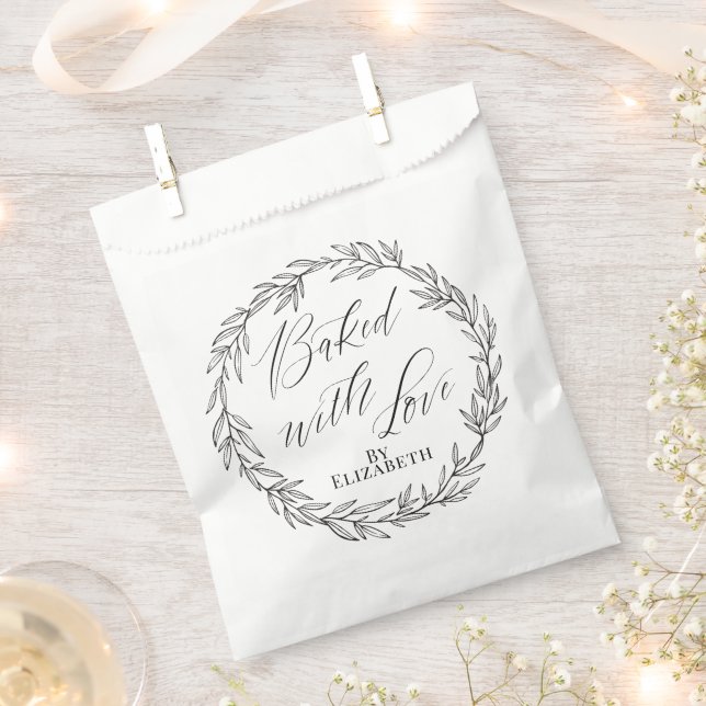 Sachets En Papier Cuisine personnalisée avec amour Élégant (Coupé)
