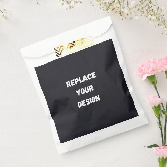 Sachets En Papier Custom black simple Design Add Photo or Text (Scellé)