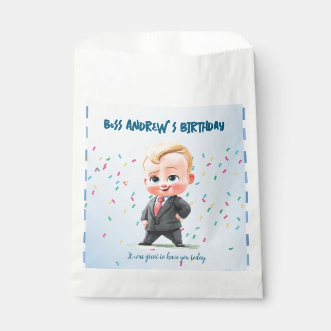 Sachets En Papier Custom Party Favor Bags for Boys Birthday (Devant)