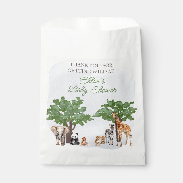 Sachets En Papier Custom Wild Un animal Safari animal Favoriser les  (Devant)