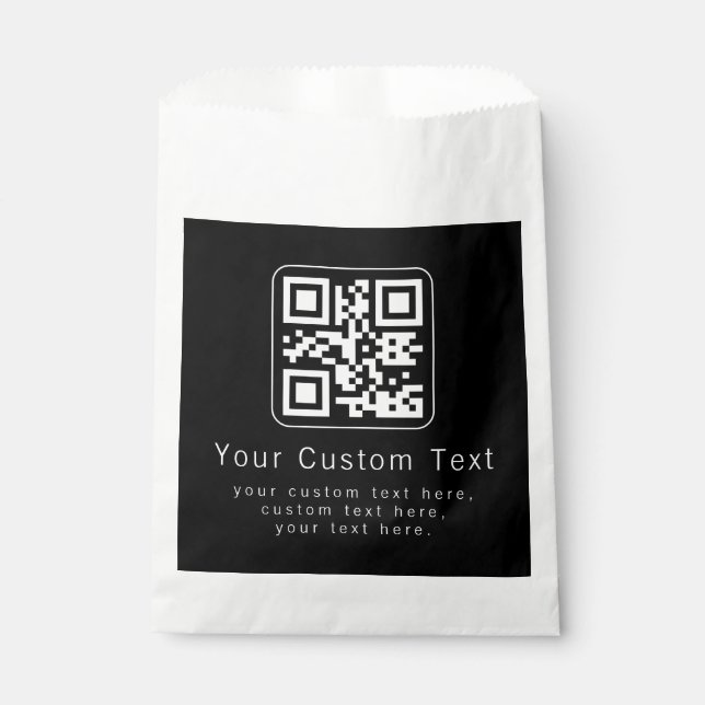 Sachets En Papier Customizable QR Code & Editable Text Template (Devant)