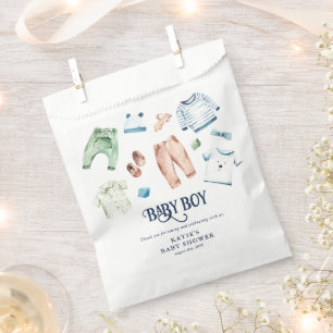 Sachets En Papier Cute Aquarelle Vêtements de garçon Baby shower de 