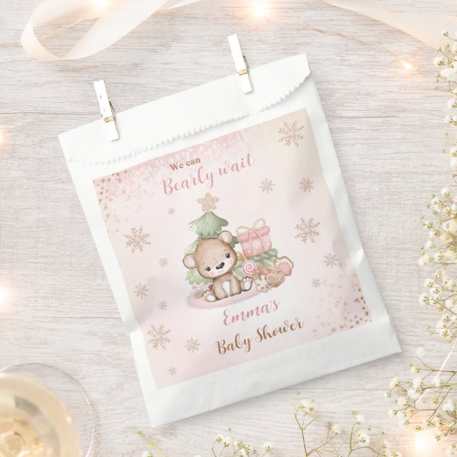 Sachets En Papier Cute Baer Noël Fille Baby shower Favoriser Sac (Coupé)