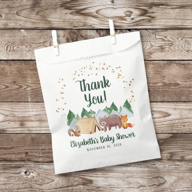 Sachets En Papier Cute Bois Animaux Baby shower Merci (Créateur téléchargé)