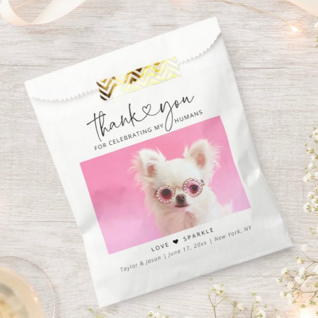 Sachets En Papier Cute Doggie Bag | Thank You Dog Wedding Favor Bag (Créateur téléchargé)