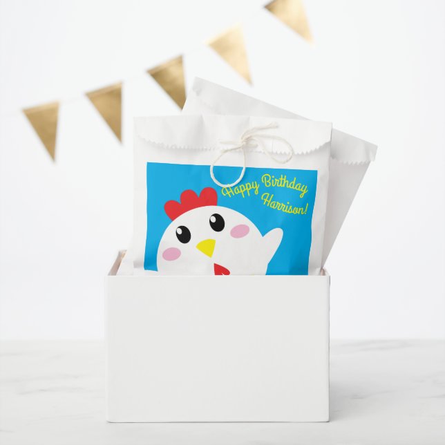 Sachets En Papier Cute ferme de poulet Enfants 1er fête d'anniversai (Fête)