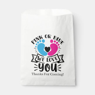 Sachets En Papier Cute gender reveal pink blue word art party 