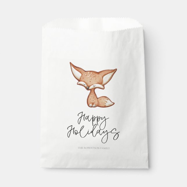 Sachets En Papier Cute Gingerbread Fox Vacances (Devant)