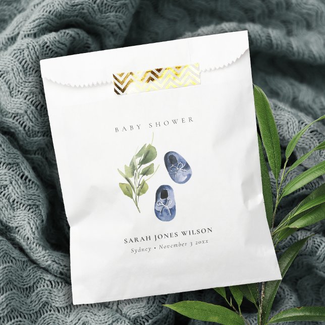 Sachets En Papier Cute Green Enk Blue Boy Chaussures Baby shower en  (Créateur téléchargé)