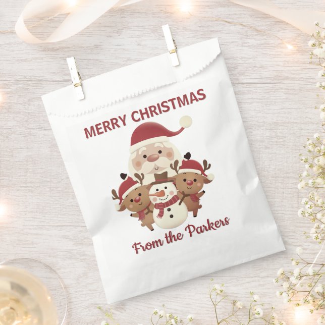 Sachets En Papier Cute Holiday  personalized favor gift bag  (Coupé)