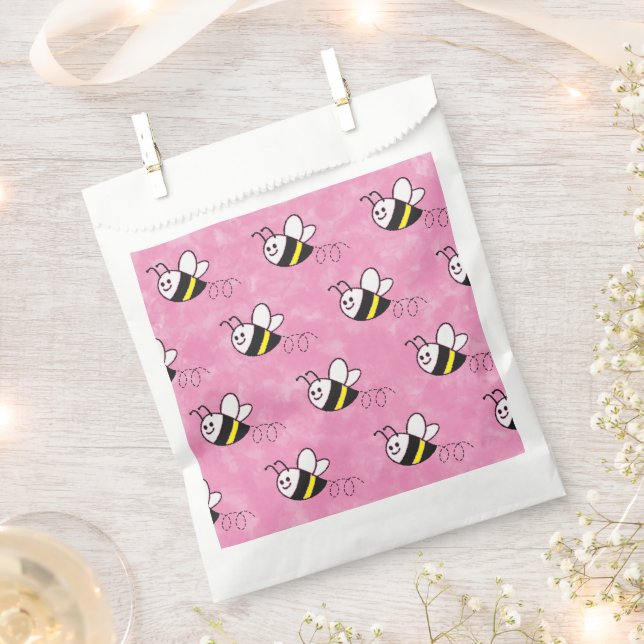 Sachets En Papier Cute Little Bee Motif Baby shower aquarelle (Coupé)