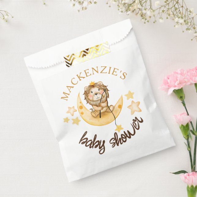 Sachets En Papier Cute Little King Safari Lion Moon Baby shower garç (Scellé)