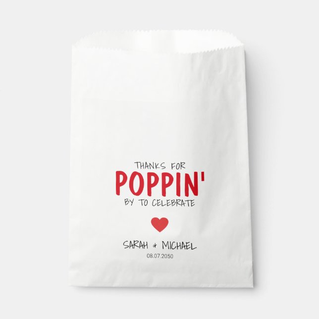 Sachets En Papier Cute Mariage Popcorn Merci moderne (Devant)
