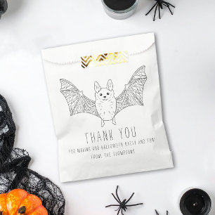 Sachets En Papier Cute Minimal Line de chaume Art Halloween Merci
