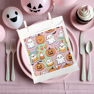 Sachets En Papier Cute Pastel Halloween Ghost & Motif Citrouille
