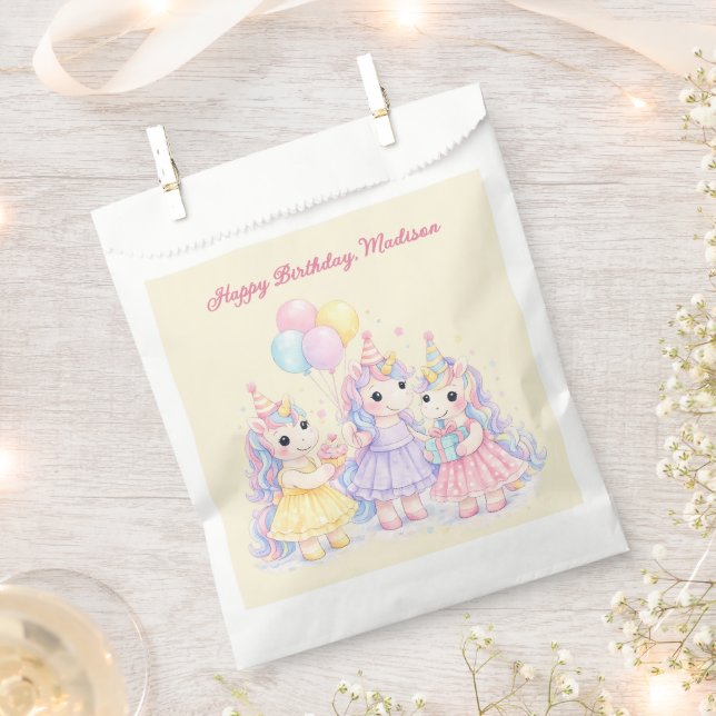 Sachets En Papier Cute Pastel Watercolor Dinosaurs Birthday (Coupé)