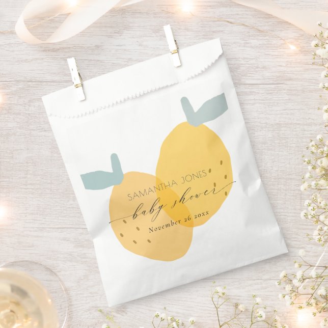 Sachets En Papier Cute plaisir Citron Jaune Fruit Citrus Baby shower (Coupé)