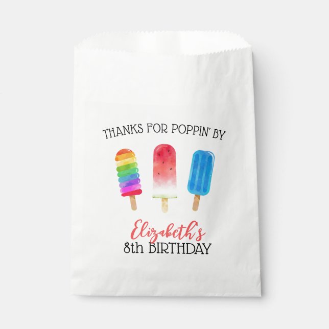 Sachets En Papier Cute Popsicles Custom Birthday Favoriser le sac (Devant)