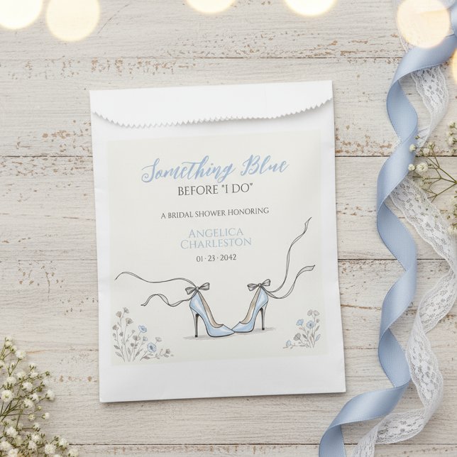 Sachets En Papier Cute Powder Blue Heels Bridal Shower (Cute Powder Blue Heels Bridal Shower Favor Bag
)