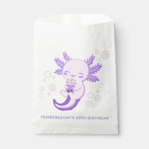 Sachets En Papier Cute Purple Axolotl Bubble Boba Tea Anniversaire