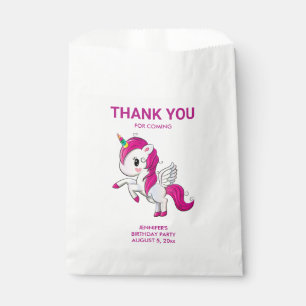 Sachets En Papier Cute rose Unicorne avec ailes Anniversaire