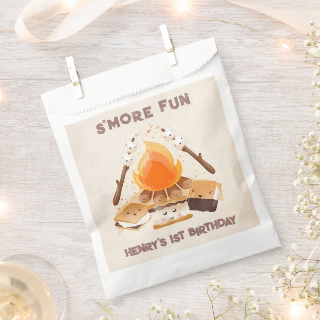 Sachets En Papier Cute S'more Campfire 1er Anniversaire Favoriser Sa (Coupé)