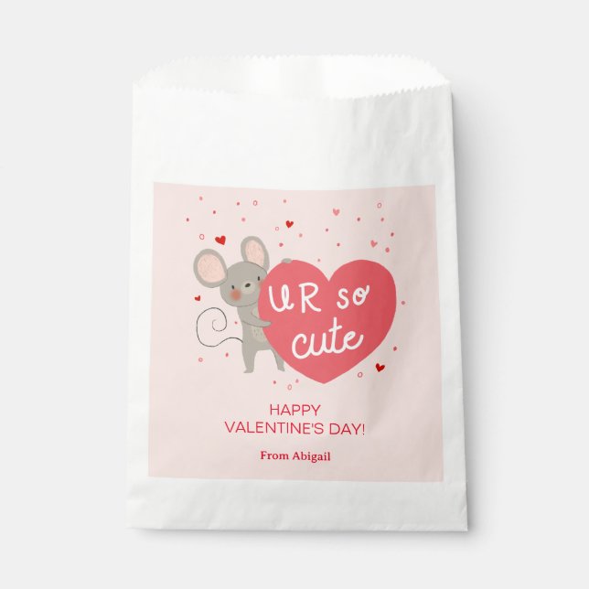Sachets En Papier Cute souris Valentine (Devant)
