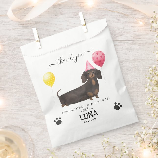 Sachets En Papier Dachshund Merci Chien Treat Party Favoriser les sa (Coupé)