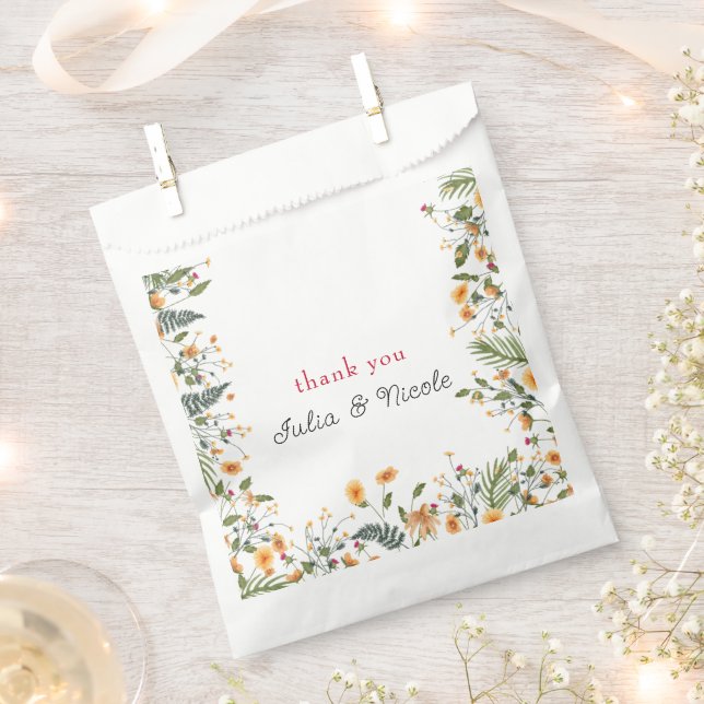 Sachets En Papier Daffodiles botaniques Daisy Peony Flowers Mariage (Coupé)