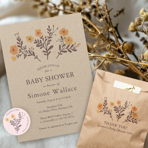 Sachets En Papier Dainty Florals Élégant BABY SHOWER MERCI