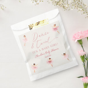 Sachets En Papier Danse et Twirl Ballerina Baby shower de ballet ros