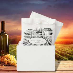 Sachets En Papier Décontracté Pays Italie Vignoble Rustique Mariage