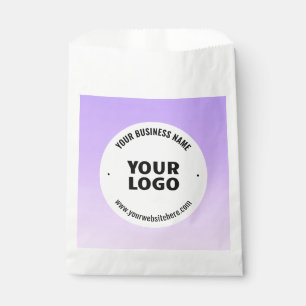Sachets En Papier Dégradé subtil de violet clair et logo de votre en